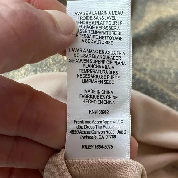 DRESS THE POPULATION Gold/Teal Riley Plunge Neck Mini Dress Size 1X Holiday - Picture 5 of 11